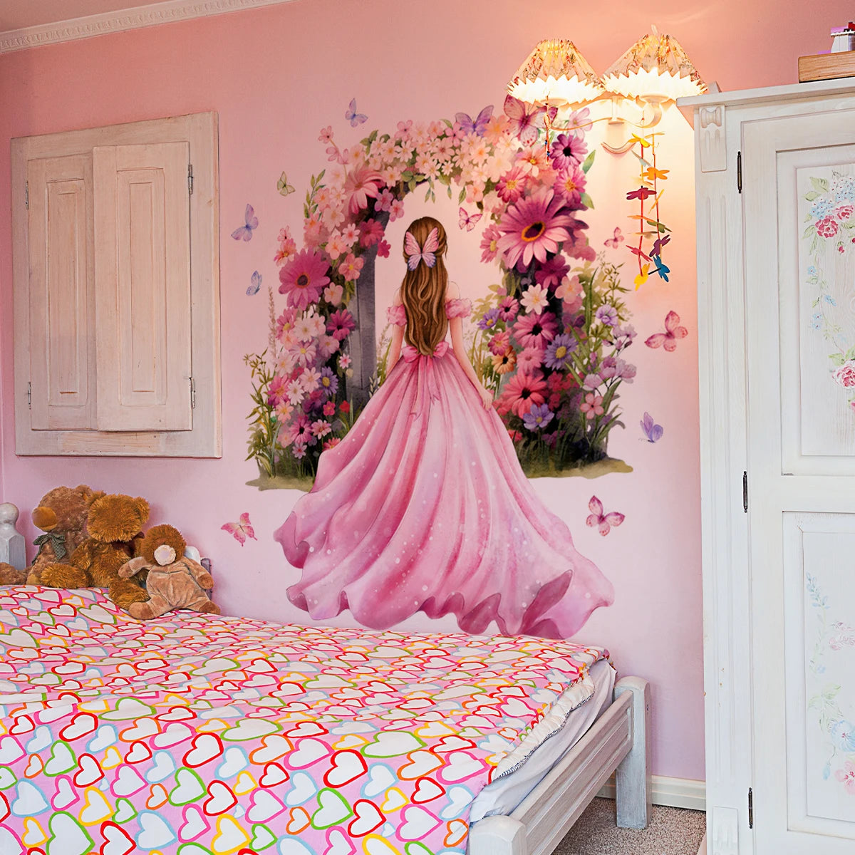 Princess Wall Decals, Butterfly Wall Decor, Peel and Stick Wall Stickers for Living Room, Dining Room, Kitchen-HomeDecorDecals_com
