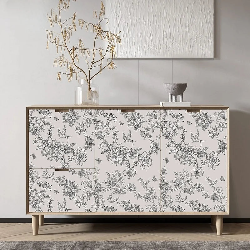 Green White Leaves Wallpaper | Home Decor home decor design by HomeDecorDecals.