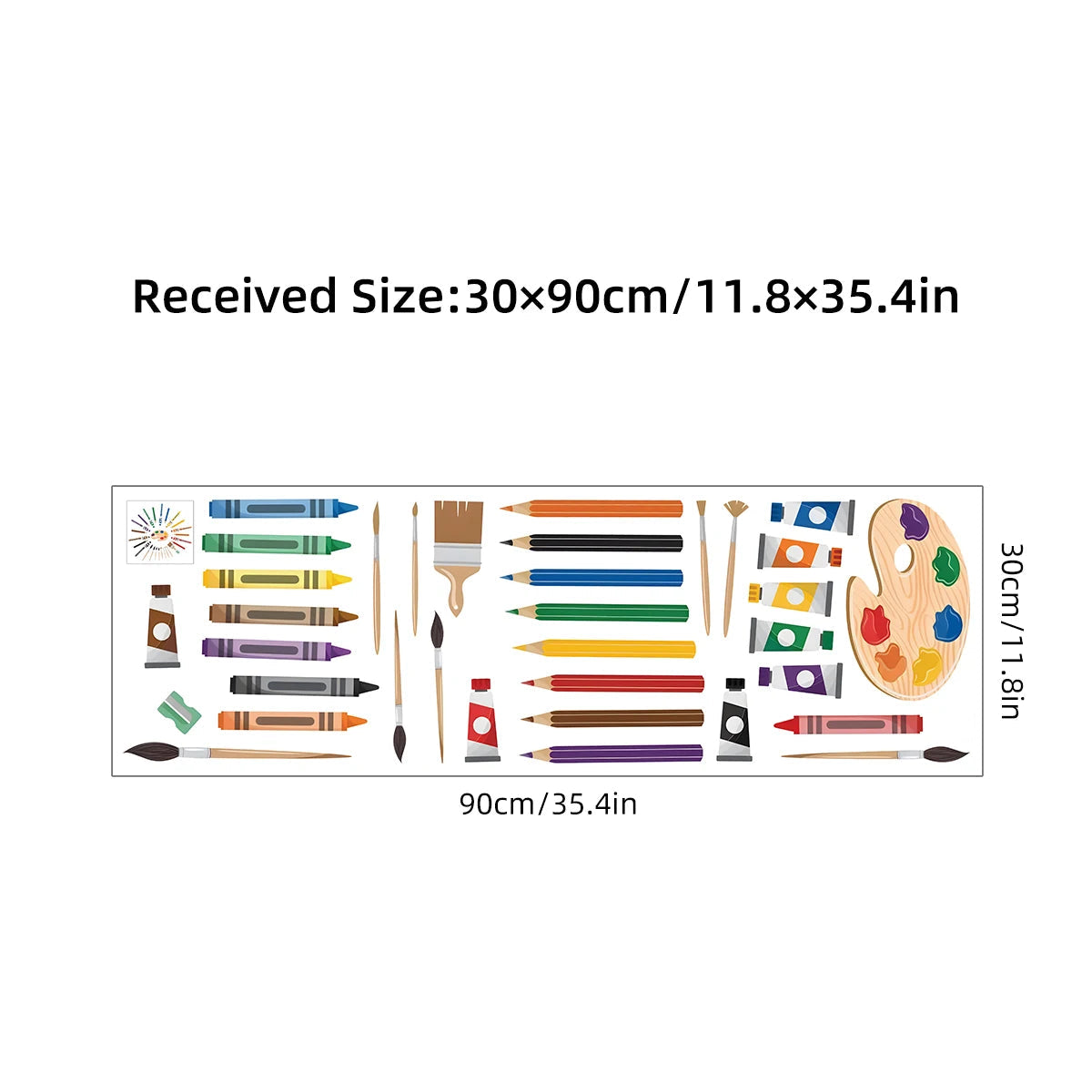 1pcs Cartoon Drawing Board Brush Pattern Self Adhesive Wall Stickers for Kids Room Nursery Decoration PVC Wall Decals Home Decor-HomeDecorDecals_com