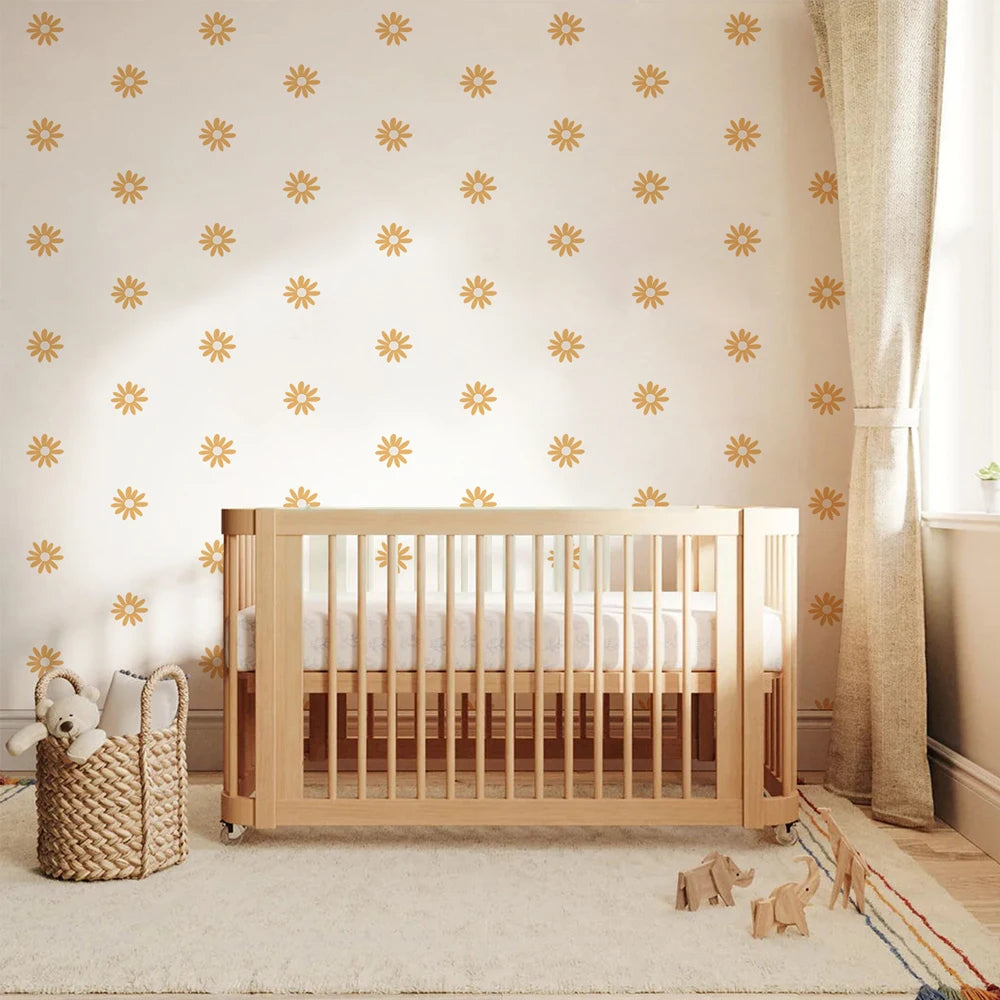 Yellow Daisy Wall Stickers for Kids Rooms Living Room Removable Baby Nursery Wall Paper Home Decoration Girls Room Interior-HomeDecorDecals_com