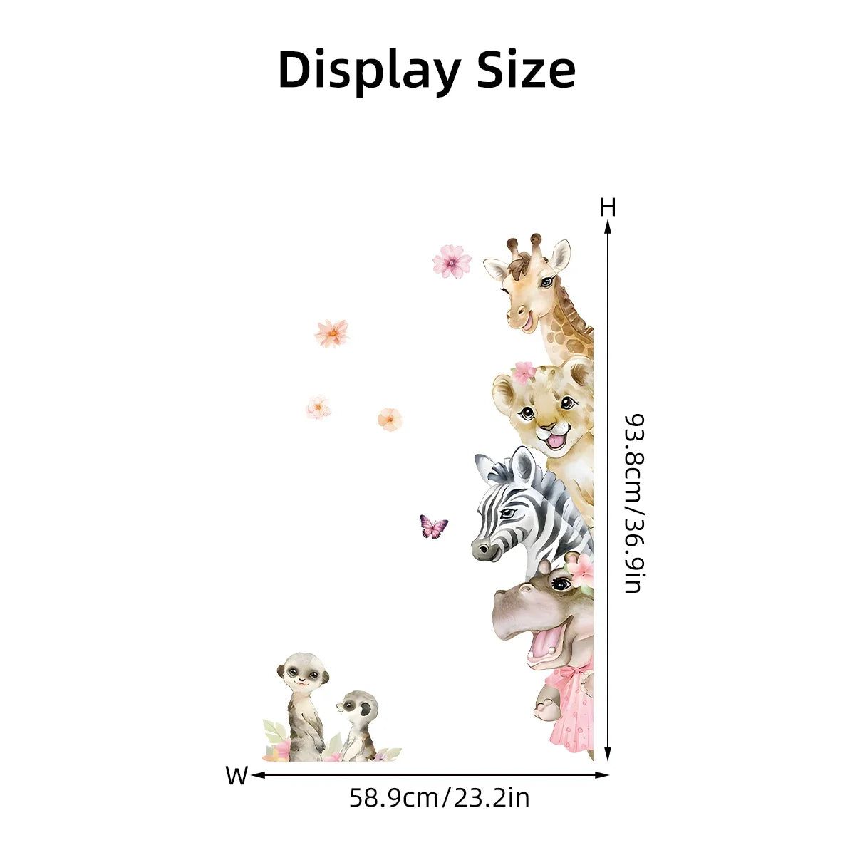 Cartoon Cute Watercolour Animals Door Stickers Decoration for Bedroom Wall Sticker Living Room Wall Art Home Decore Kids Room-HomeDecorDecals_com
