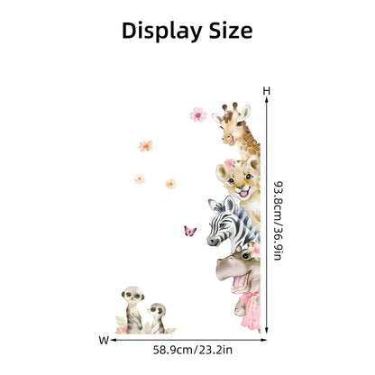 Cartoon Cute Watercolour Animals Door Stickers Decoration for Bedroom Wall Sticker Living Room Wall Art Home Decore Kids Room-HomeDecorDecals_com