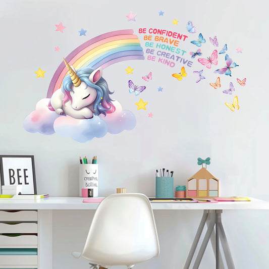 Nordic Bohemian Rainbow Unicorn Wall Sticker-HomeDecorDecals_com