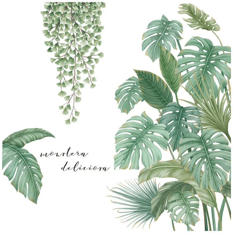 Tropical Monstera Leaf Plants Wall Decal For Home Décor-HomeDecorDecals_com