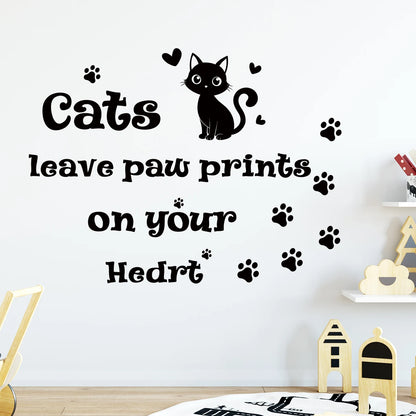 Cartoon Black Cat Wall Decal | Room Decor removable peel and stick wall decal by HomeDecorDecals.