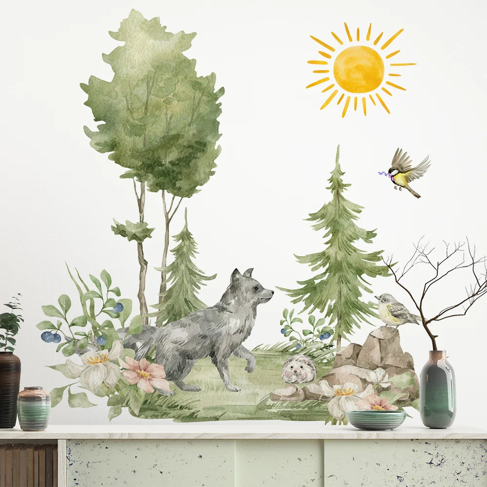 Cartoon Forest Animals Wall Stickers For Décor-HomeDecorDecals_com