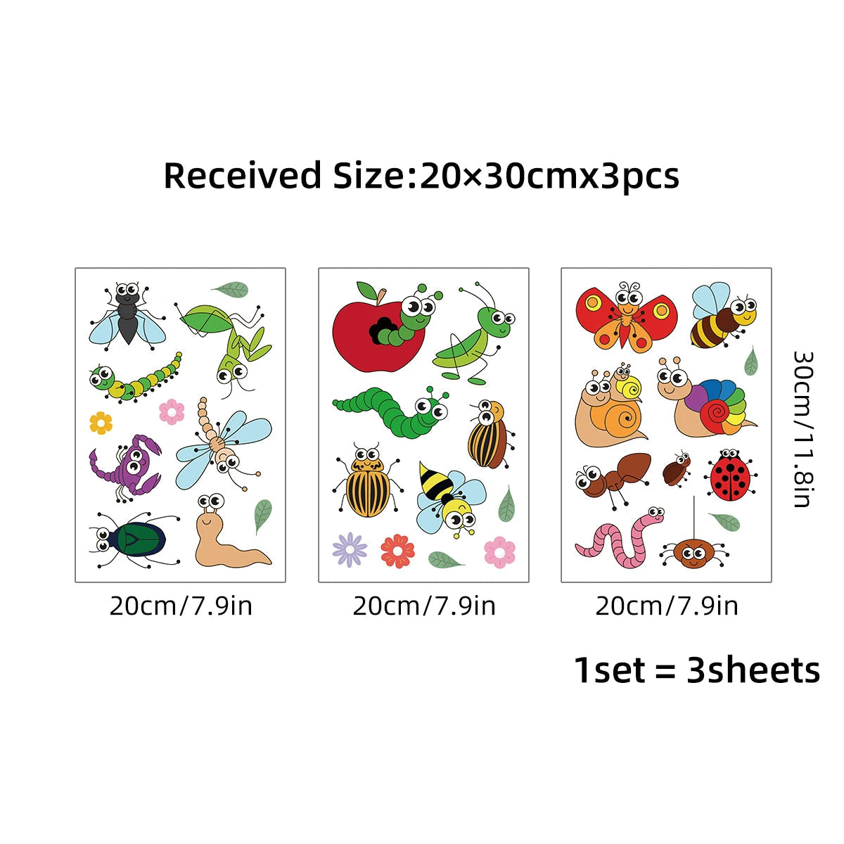 Additional view of Cartoon Insect Pattern Wall Decal | Home Decor by HomeDecorDecals.