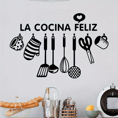 Close-up view of Black Kitchen Utensil Silhouette Wall Decal | Home Decor by HomeDecorDecals.