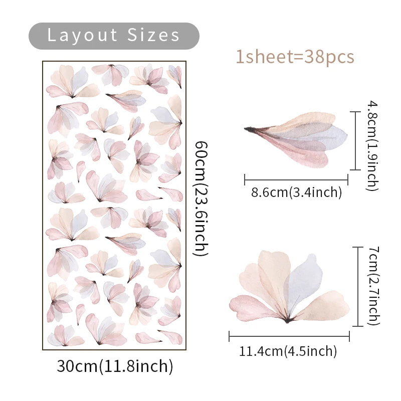 Alternative angle of Trendy Boho Style Flowers Wall Decal | Home Decor by HomeDecorDecals.
