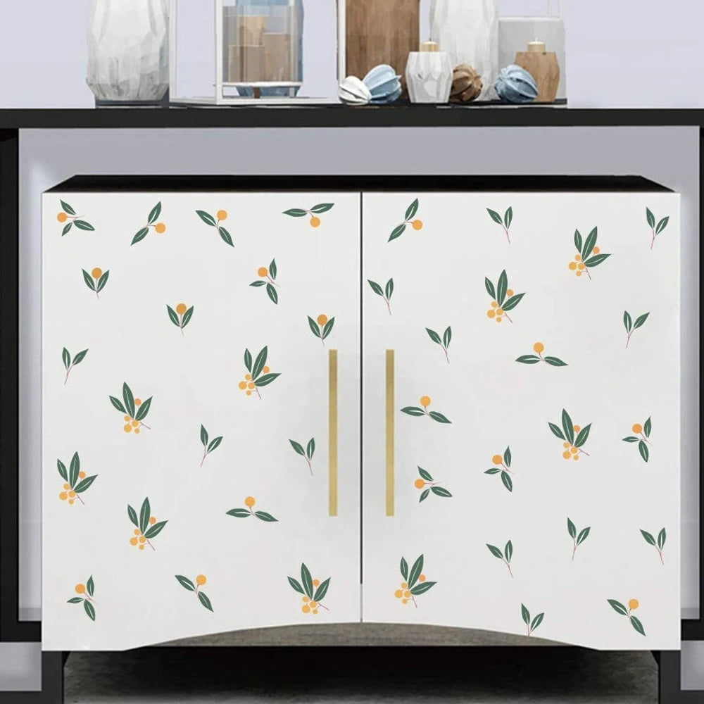 Nordic Green Leaves Wall Decal | Home Decor displayed in room decor by HomeDecorDecals.
