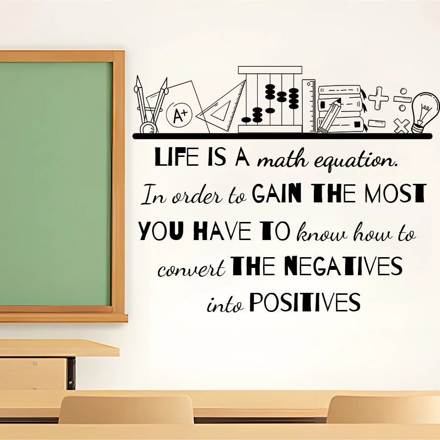 Math Equation Life Quote Wall Decal | Room Decor home decor design by HomeDecorDecals.
