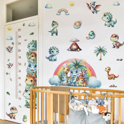 Cartoon Cute Dinosaur Wall Stickers for Children Room Boy Kids Room Living Room Nursery Background Decoration Wall Decals-HomeDecorDecals_com