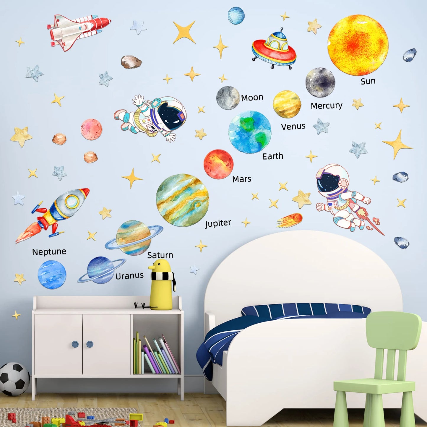 Solar System Astronaut Kids Wall Stickers-HomeDecorDecals_com