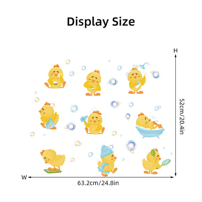 3pcs Set Cartoon Cute Duck Bath Bubble Pattern Wall Stickers for Bathroom Kids Room Decor Living Home Decoration Wall Decals-HomeDecorDecals_com