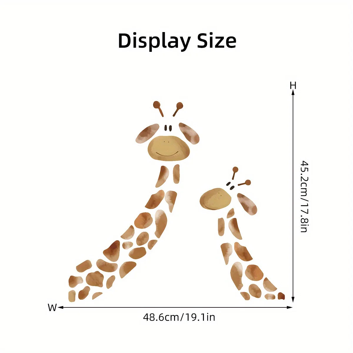 1Pc Cartoon Two Giraffes Wall Decal for Kids-HomeDecorDecals_com
