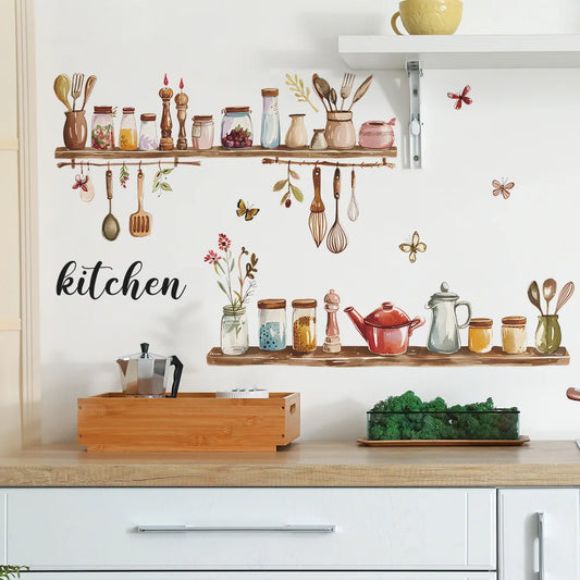 Painted Kitchenware Home Beautification Wall Decal | Home Decor removable peel and stick wall decal by HomeDecorDecals.