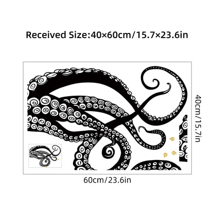 Funny Octopus Foot Silhouette Wall Stickers for Home Decor Accessories Living Room Decoration Background Wall Decals Kids Room-HomeDecorDecals_com