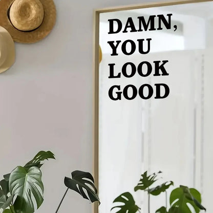 Encouraging Text Wall Mirror Decal | Home Decor design details by HomeDecorDecals.
