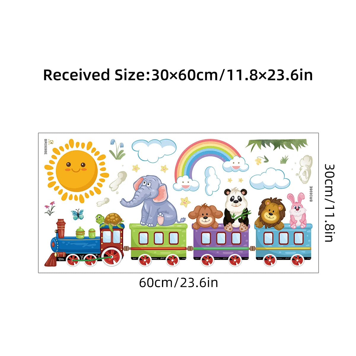 Cute Rainbow Train Wall Sticker PVC Kids Room Decor-HomeDecorDecals_com