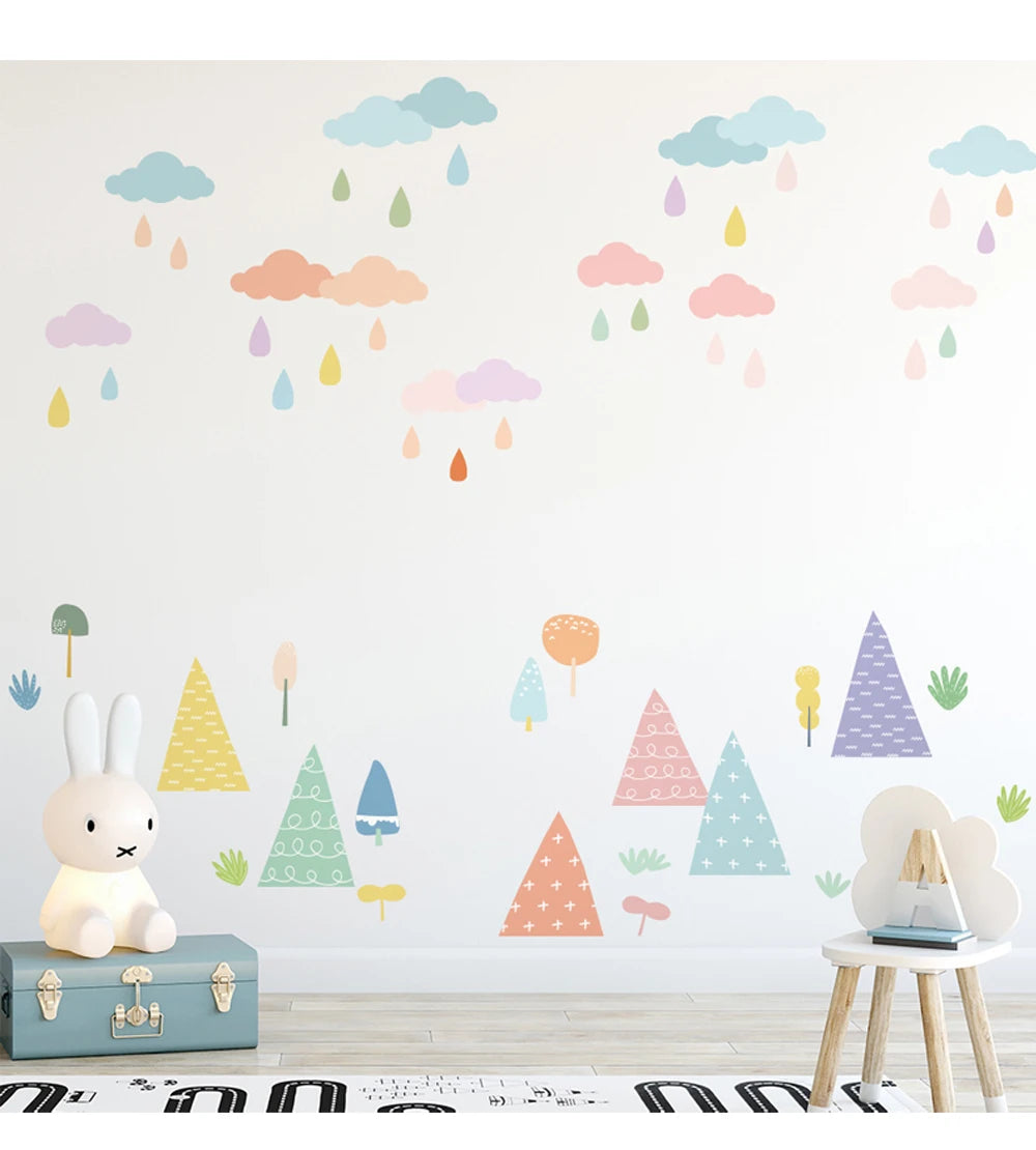 Colorful Cloud Peel Rainbow Stick Wall Decals Self-Adhesive DIY Decor Bedroom Wallpaper Living Room Baby's Home Wall Stickers-HomeDecorDecals_com