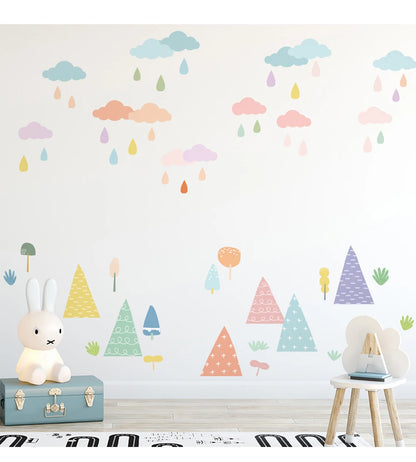 Colorful Cloud Peel Rainbow Stick Wall Decals Self-Adhesive DIY Decor Bedroom Wallpaper Living Room Baby's Home Wall Stickers-HomeDecorDecals_com