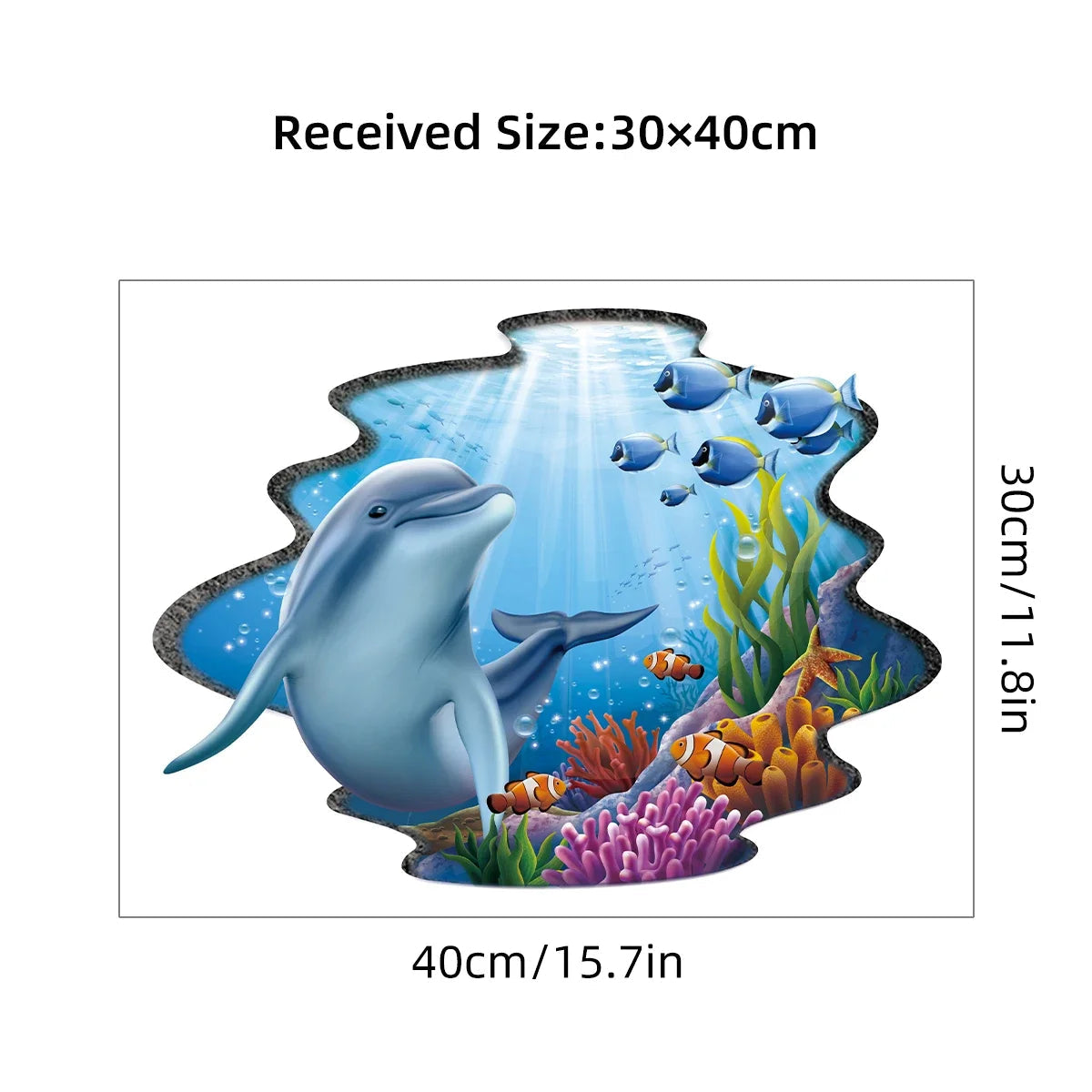 Cartoon Watercolour Marine Animal Dolphin Wall Stickers for Door Kids Room Wall Art Living Room Decoration for Bedroom Bathroom-HomeDecorDecals_com