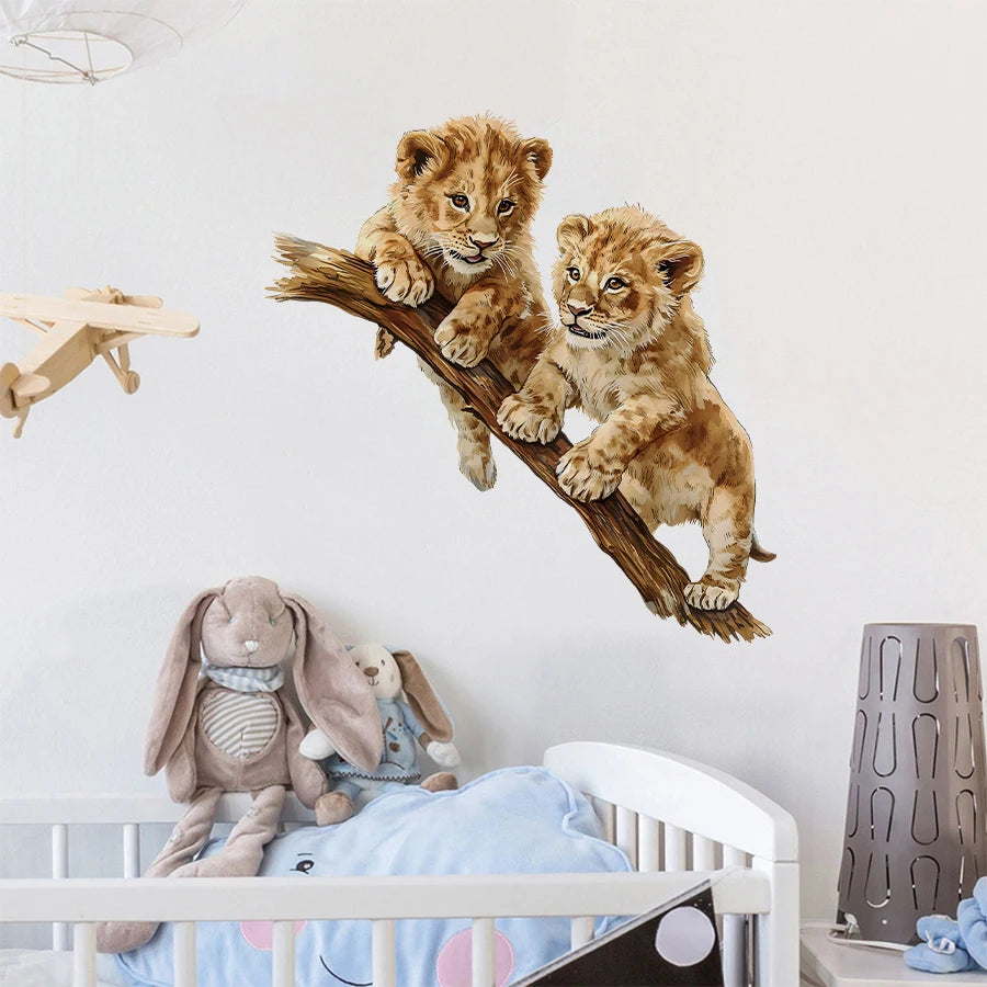Cartoon Lion Wall Decal for Kids-HomeDecorDecals_com