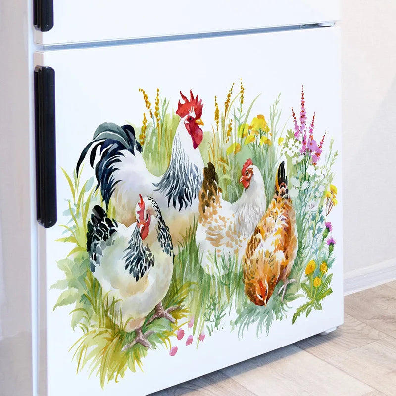 Countryside Style Hen in Grass Wall Decal | Home Decor displayed in room decor by HomeDecorDecals.