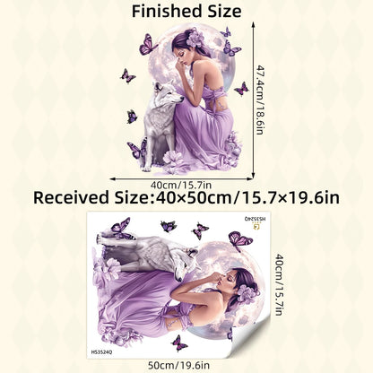 Girl Moon And Butterflies Wall Sticker for Kids Room-HomeDecorDecals_com