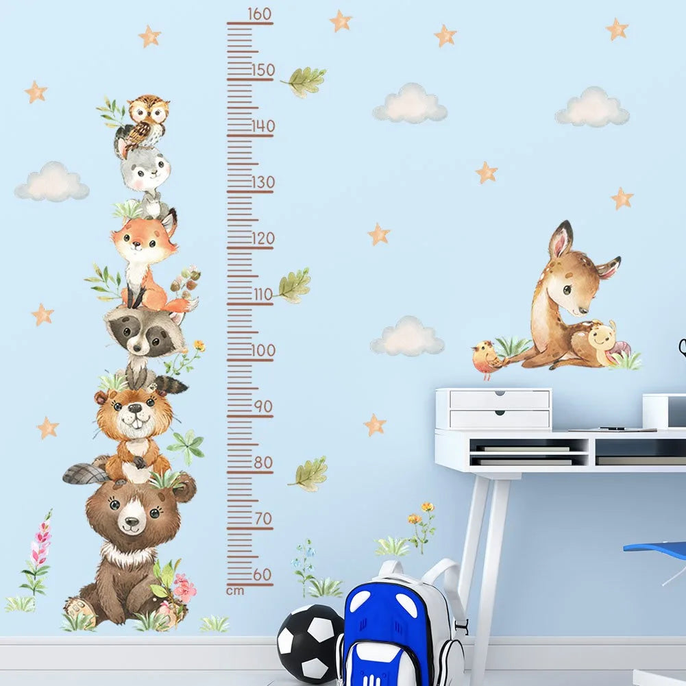 Creative Animal Height Measurement Wall Stickers Children's Room Growth Maps Animal Wall Stickers Home Decoration-HomeDecorDecals_com