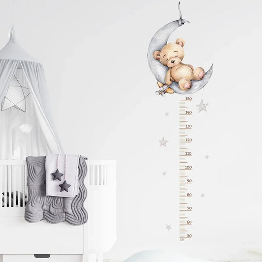 Bear Kids Height Chart Wall Decal | Kids Room Decor growth chart wall decal by HomeDecorDecals.