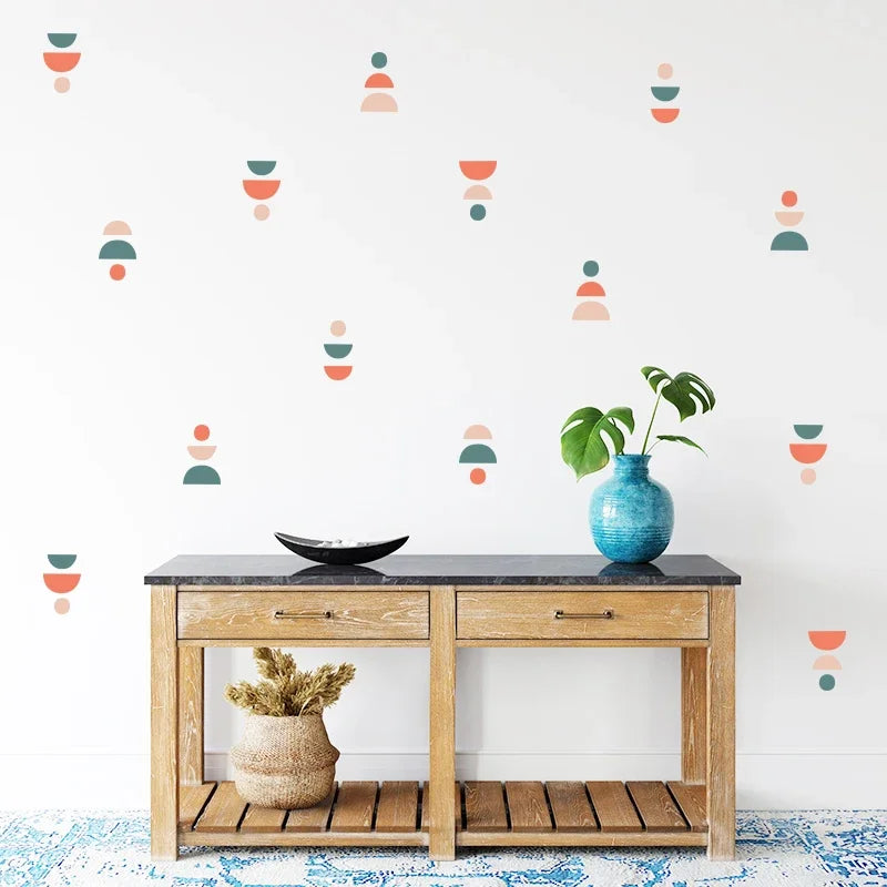 20pcs/set Boho Style Wall Stickers Minimalist Geometric Wall Art Decals Removable Nursery Stickers for Kids Room circle pattern-HomeDecorDecals_com