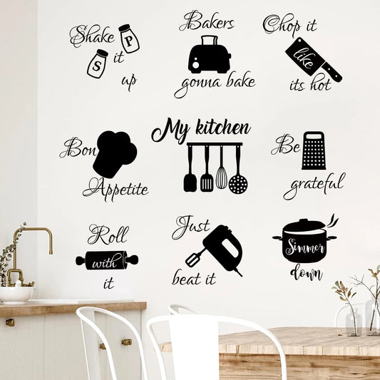 Kitchenware Pattern Wall Decal | Home Decor removable peel and stick wall decal by HomeDecorDecals.