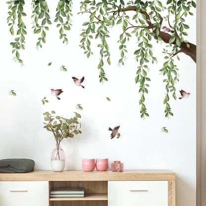 Green Leaves Nature Wall Decal | Home Decor removable peel and stick wall decal by HomeDecorDecals.