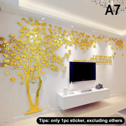 CC553D Acrylic Tree Wall Stickers Self-adhesive Background Wall Wall Decal Wall Stickers Home Decoration, Bedroom Wallpaper-HomeDecorDecals_com