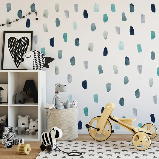 Pink and Blue Paint Strokes Wall Decal | Kids Room Decor removable peel and stick wall decal by HomeDecorDecals.