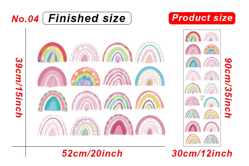 1x Cartoon Arch Rainbow DIY Wall Stickers for Baby Room Kids Bedroom Nursery Window Decor Removable PVC Decals Home Pieces Mural-HomeDecorDecals_com
