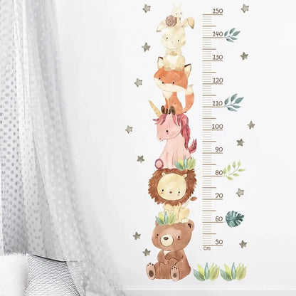 Cute Unicorn Animals Height Measurement Wall Stickers for Kids Room Bedroom Nursery Home Decoration Wall Decals-HomeDecorDecals_com