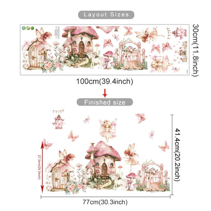 Elf Princess Mushroom House Kids Wall Sticker-HomeDecorDecals_com