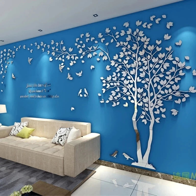 CC553D Acrylic Tree Wall Stickers Self-adhesive Background Wall Wall Decal Wall Stickers Home Decoration, Bedroom Wallpaper-HomeDecorDecals_com