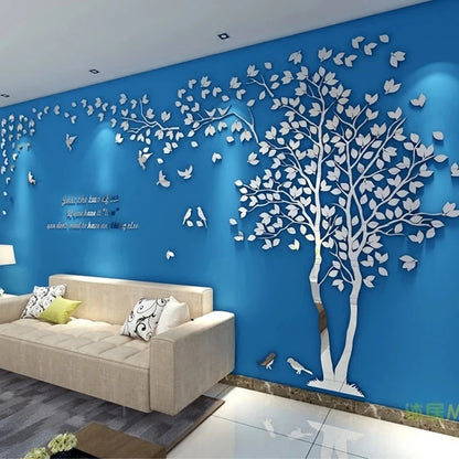 CC553D Acrylic Tree Wall Stickers Self-adhesive Background Wall Wall Decal Wall Stickers Home Decoration, Bedroom Wallpaper-HomeDecorDecals_com