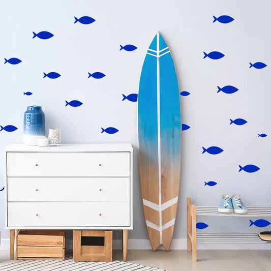 35 pcs Fish /Set Vinyl Wall Sticker Waterproof Removable Bathroom Wall Decor, Ocean Fish Scene Wall Decals For Nursery Kids Room-HomeDecorDecals_com