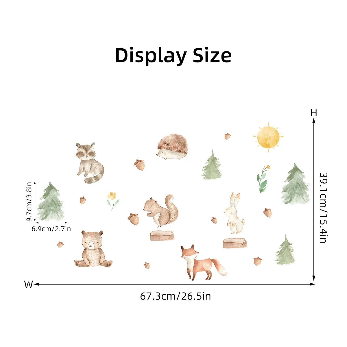 Cartoon Bear Fox Rabbit Cute Animals Wall Sticker Kids Room Decoration for Bedroom Wall Art Home Decore Living Room Wall Decals-HomeDecorDecals_com