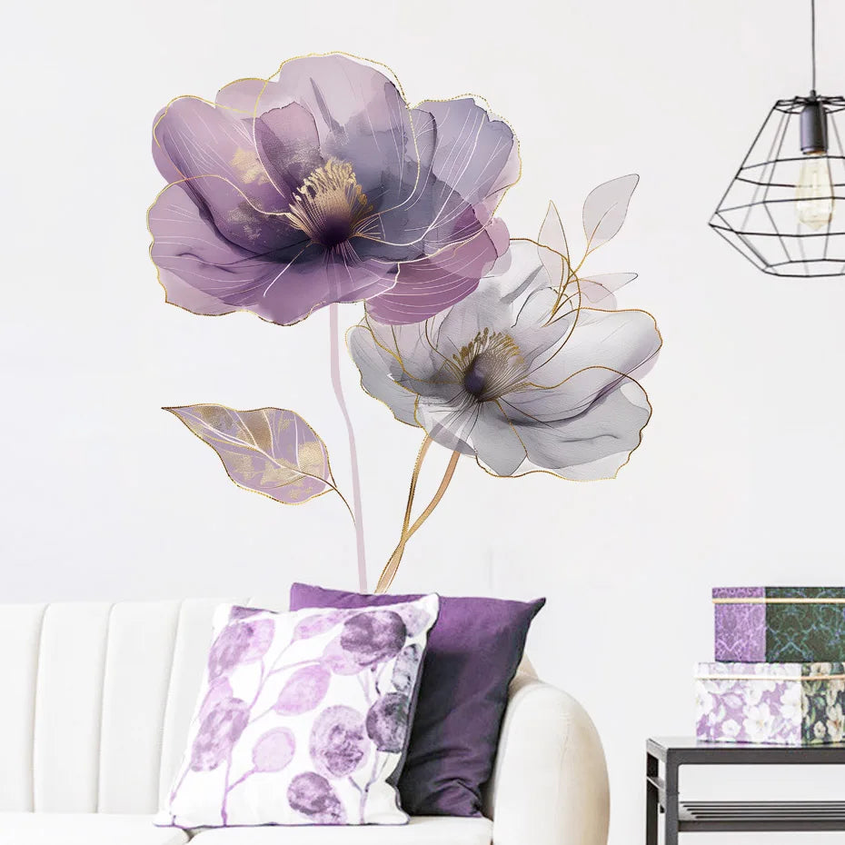 Purple Flowers Wall Decal | Home Decor by HomeDecorDecals.