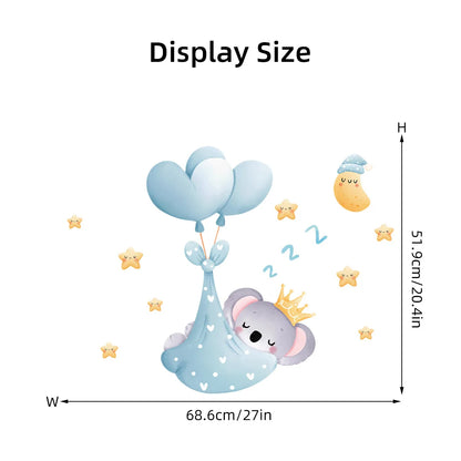 Cartoon Planet Rocket Height Measurement Wall Stickers for Kids Room Baby Boy Room Height Roller Grow Up Chart Wall Decals Mural-HomeDecorDecals_com