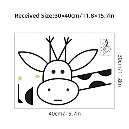 1pcs PVC Funny Giraffe Pattern Wall Stickers for Kids Room Decoration Windows Children Home Decor Bedroom Removable Wall Decals-HomeDecorDecals_com