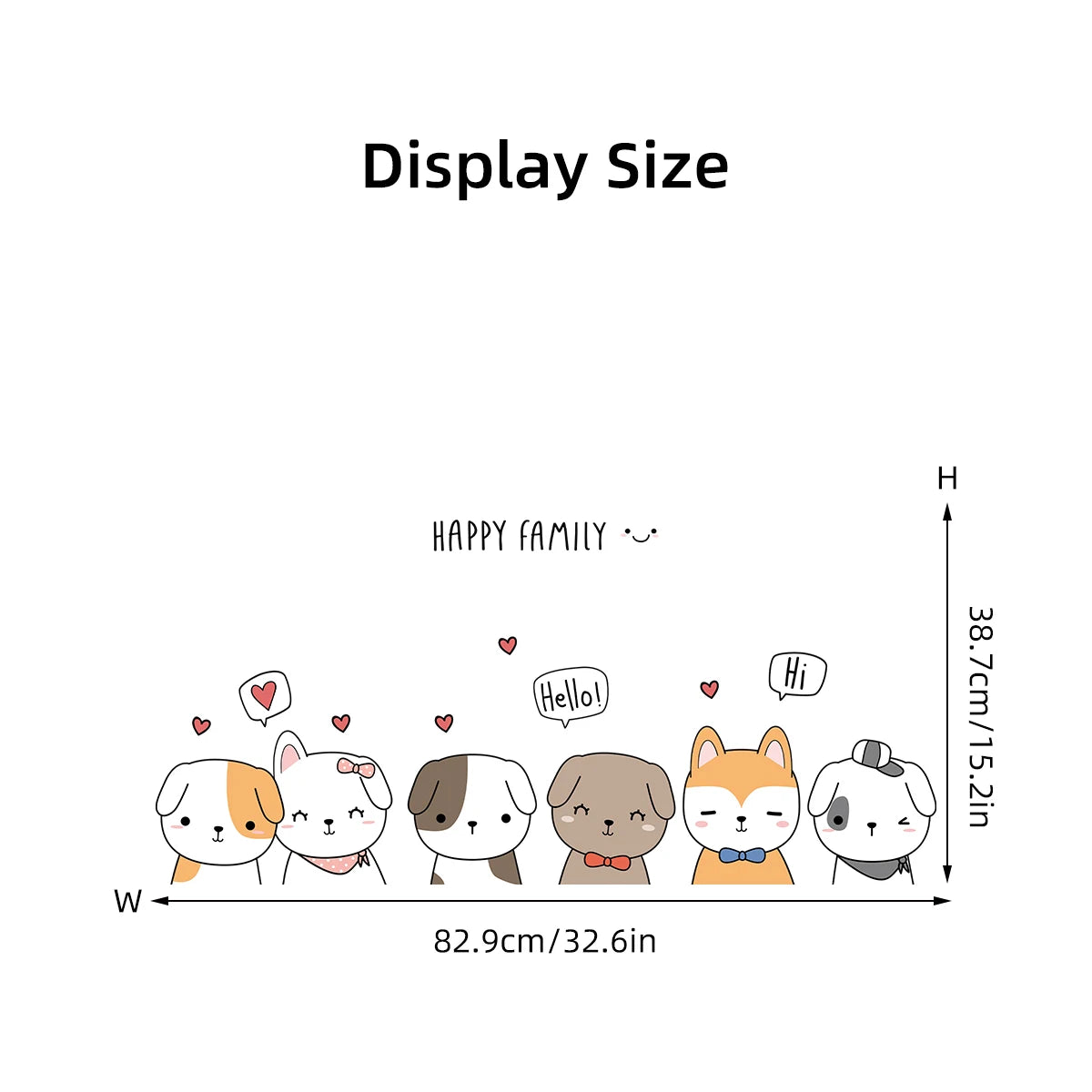 1pcs PVC Removable Cartoon Cute Puppy Greeting Pattern Wall Stickers for Living Room Door Bedroom Decoration Kids Home Decor-HomeDecorDecals_com