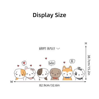 1pcs PVC Removable Cartoon Cute Puppy Greeting Pattern Wall Stickers for Living Room Door Bedroom Decoration Kids Home Decor-HomeDecorDecals_com