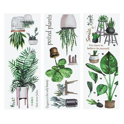 Tropical Leaves and Flowers Wall Decal | Home Decor removable peel and stick wall decal by HomeDecorDecals.