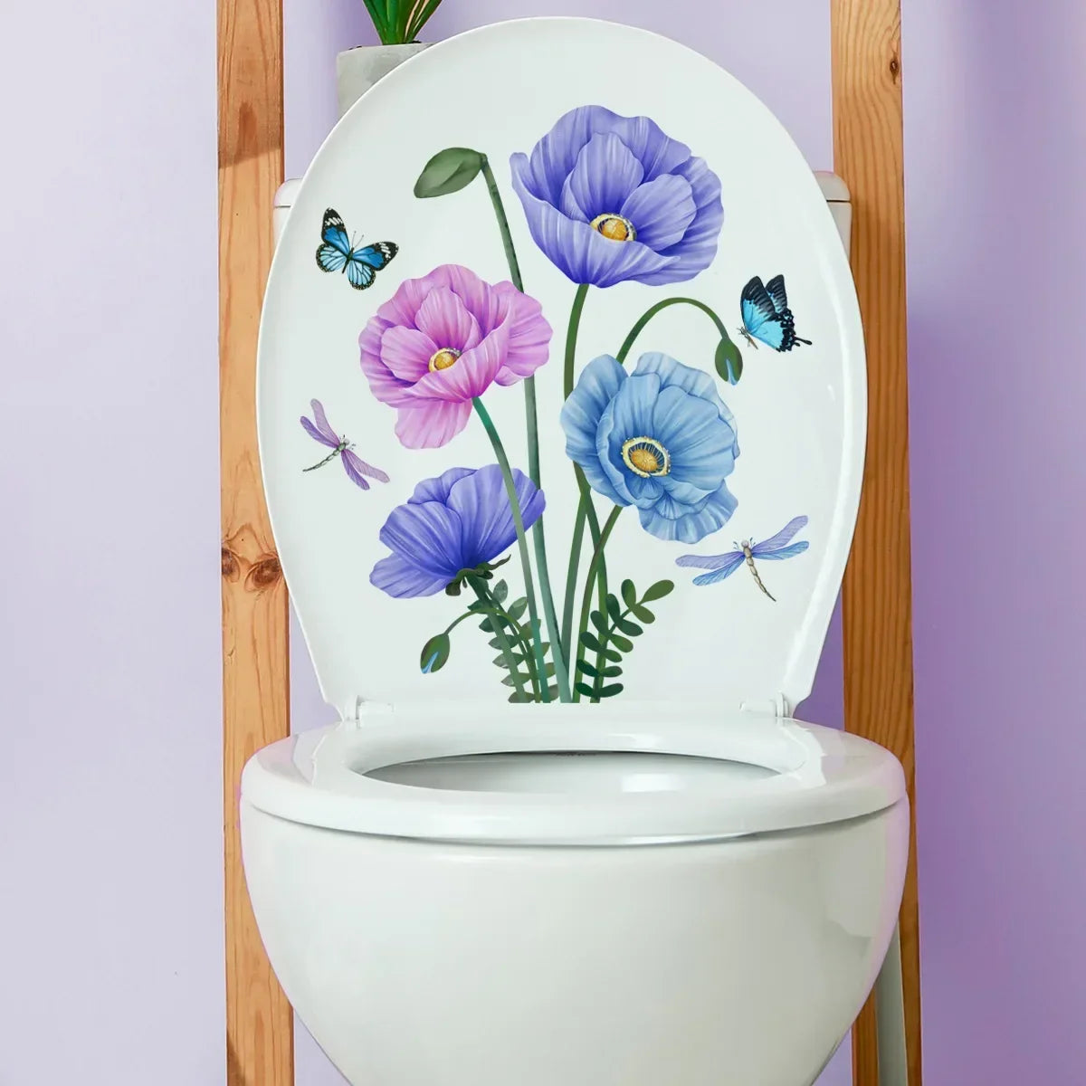 Plant Leaves Wall Sticker Toilet Sticker WC Self Adhesive Mural Beautify Flower Home Decoration Decals Refrigerator sticker-HomeDecorDecals_com